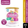 SIMILAC 1 TOTAL COMFORT HMO 360 GREdad recomendada: 0-6 meses Sabor: Sin sabor Contenido neto: 360 GR Marca: SIMILAC País de origen: Colombia (según fuentes consultadas) Dimensiones aproximadas: 11 cm x 11 cm x 18 cm Peso: 360 g