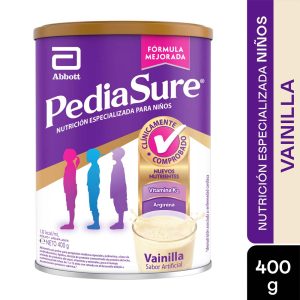 PEDIASURE POLVO VAINILLA 400G. Pediasure Polvo Vainilla, complemento alimenticio, nutrición completa, niños de 1 a 13 años, desarrollo, crecimiento, sistema inmune, sabor delicioso.